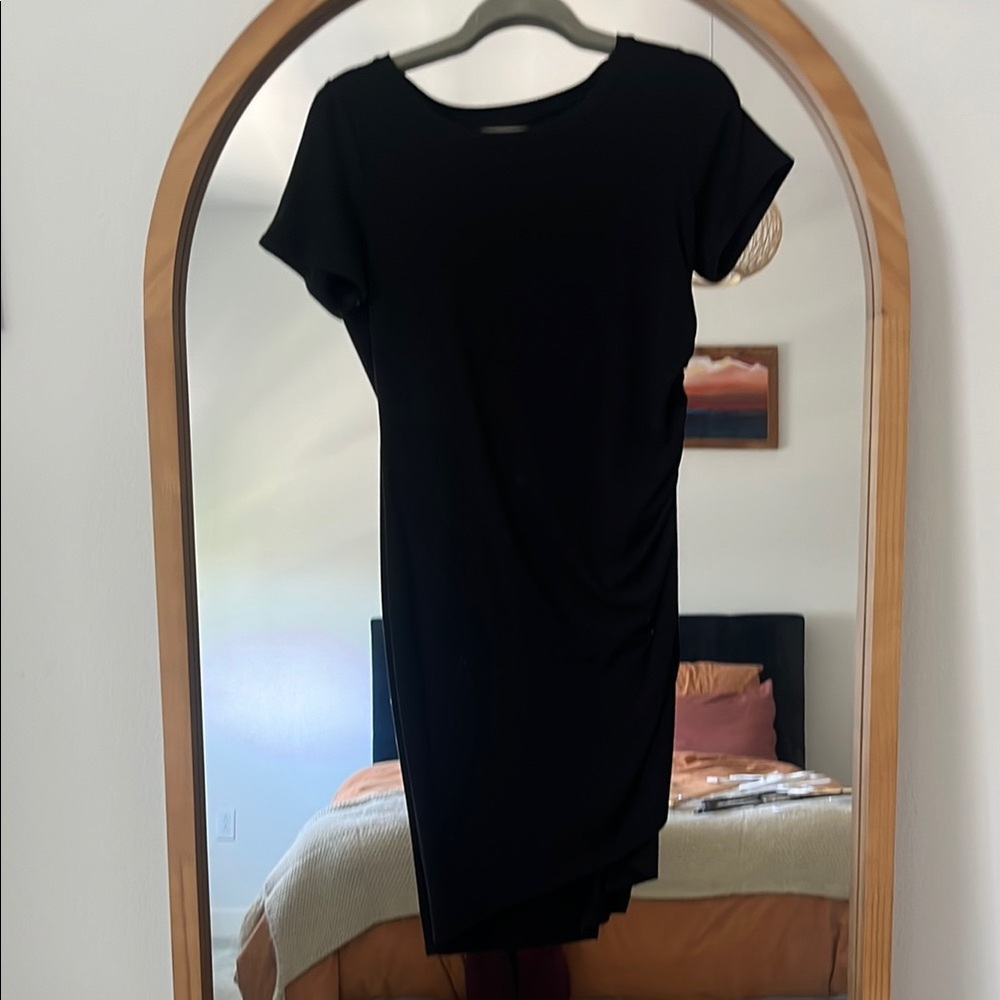 Vanilla Bay Black Asymmetrical Sheath Dress